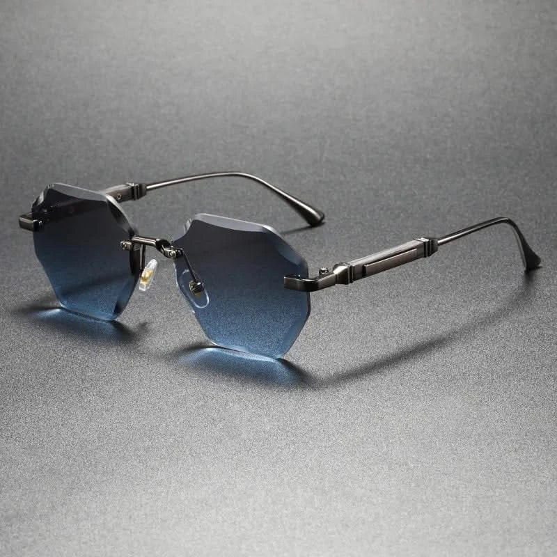 Lightweight octagonal rimless shades, offering vision clarity & chic modern design.