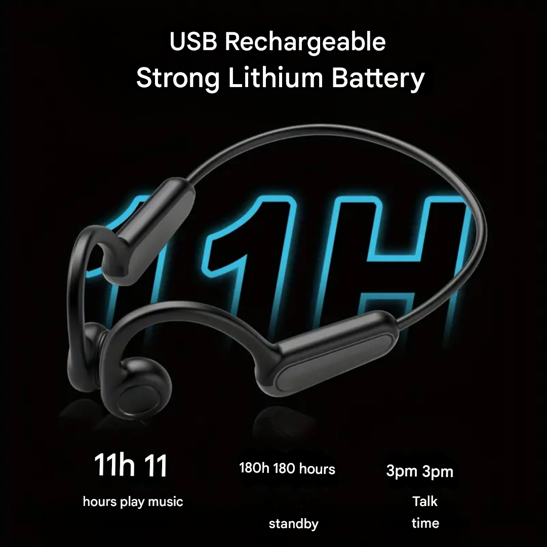 Bluetooth open-ear bone conduction headphones, comfortable for active lifestyle & long outdoor sports sessions.