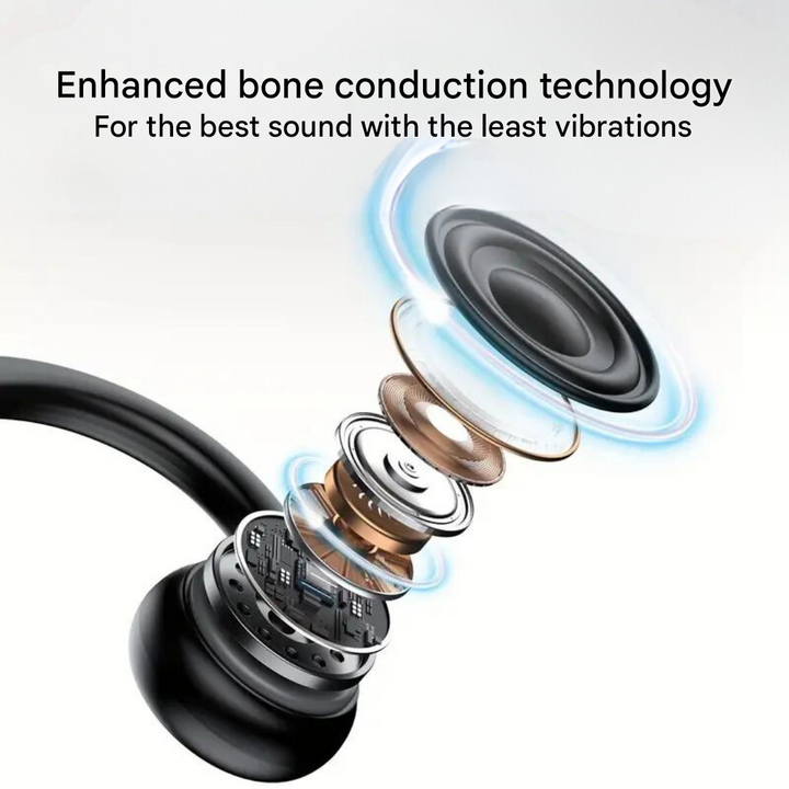 Unisex bone conduction headphones ensure safe outdoor sports & clear audio, keeping ears open to surroundings.