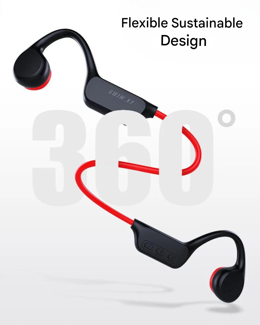 Durable, waterproof open-ear bone conduction headphones for all-weather outdoor running, cycling & workouts.