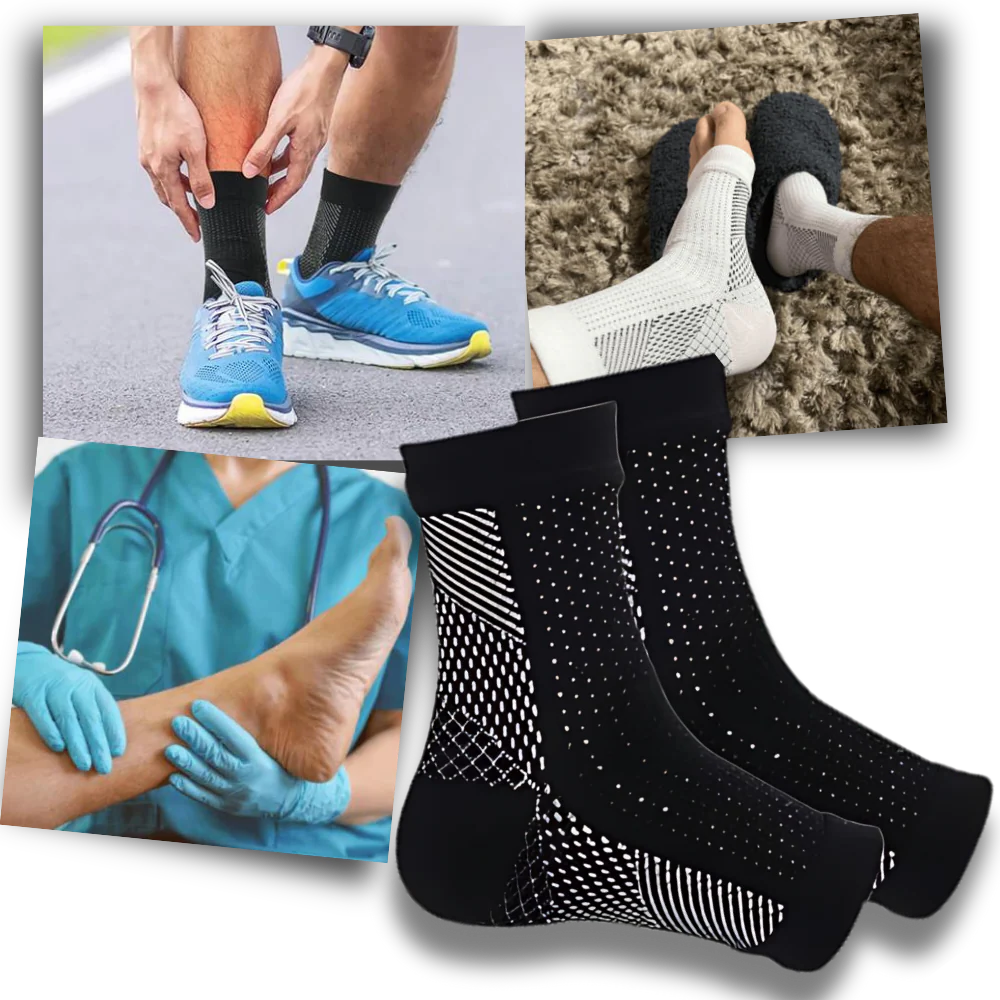 Unisex open-toe compression socks for daily comfort, providing foot relief and vital leg support for active use.