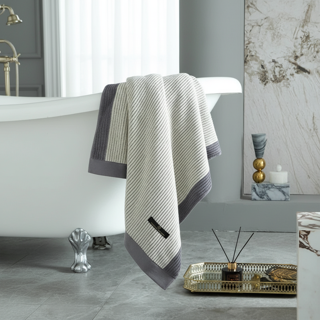 Unisex organic cotton bath towel, soft and absorbent EcoTowel for eco-friendly daily use