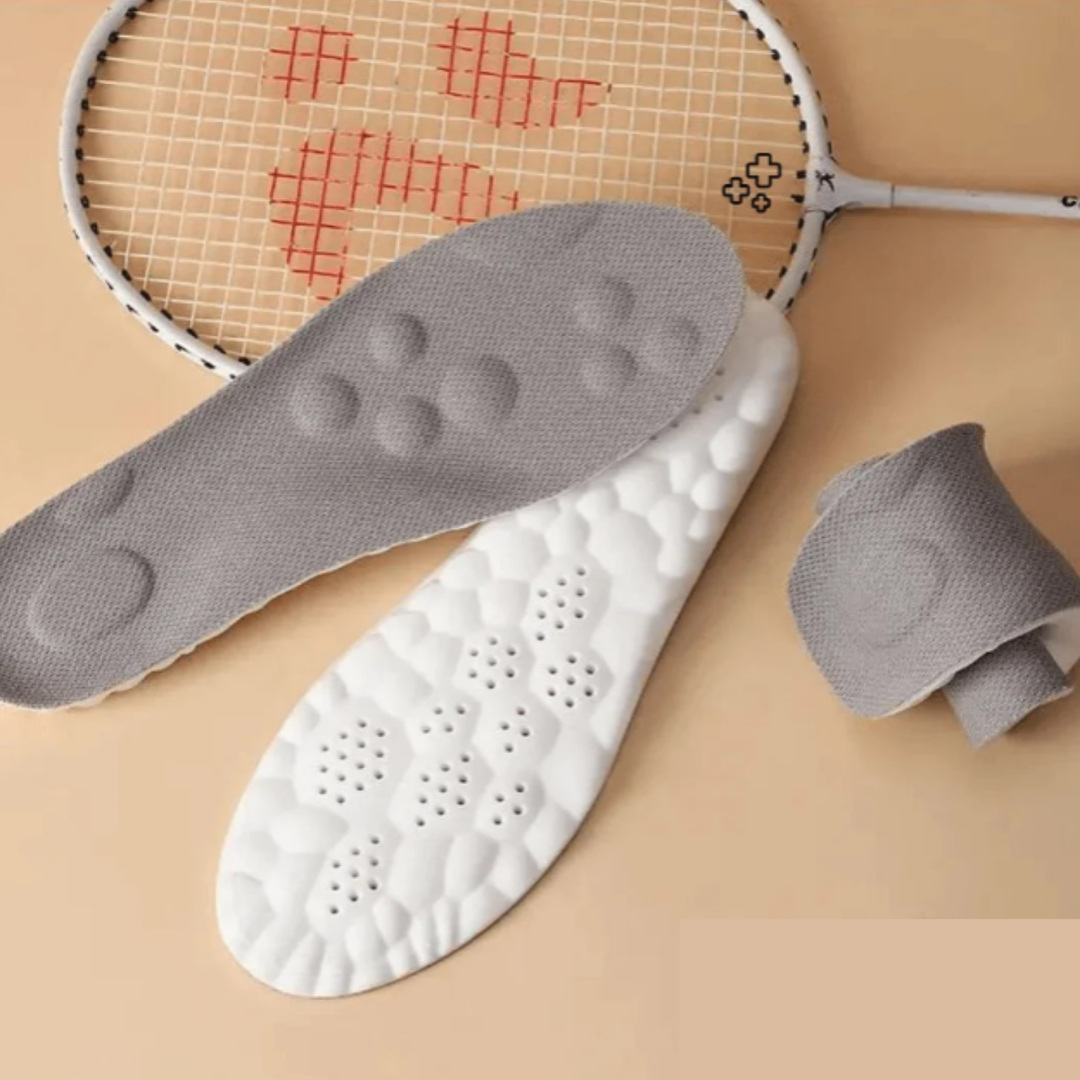FlexiFit 4D orthopedic shoe inserts with advanced cushioning for posture & foot health.