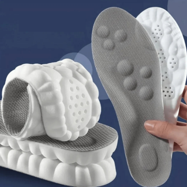 Advanced 4D orthopedic shoe inserts for pain relief, cushioning, and foot health.