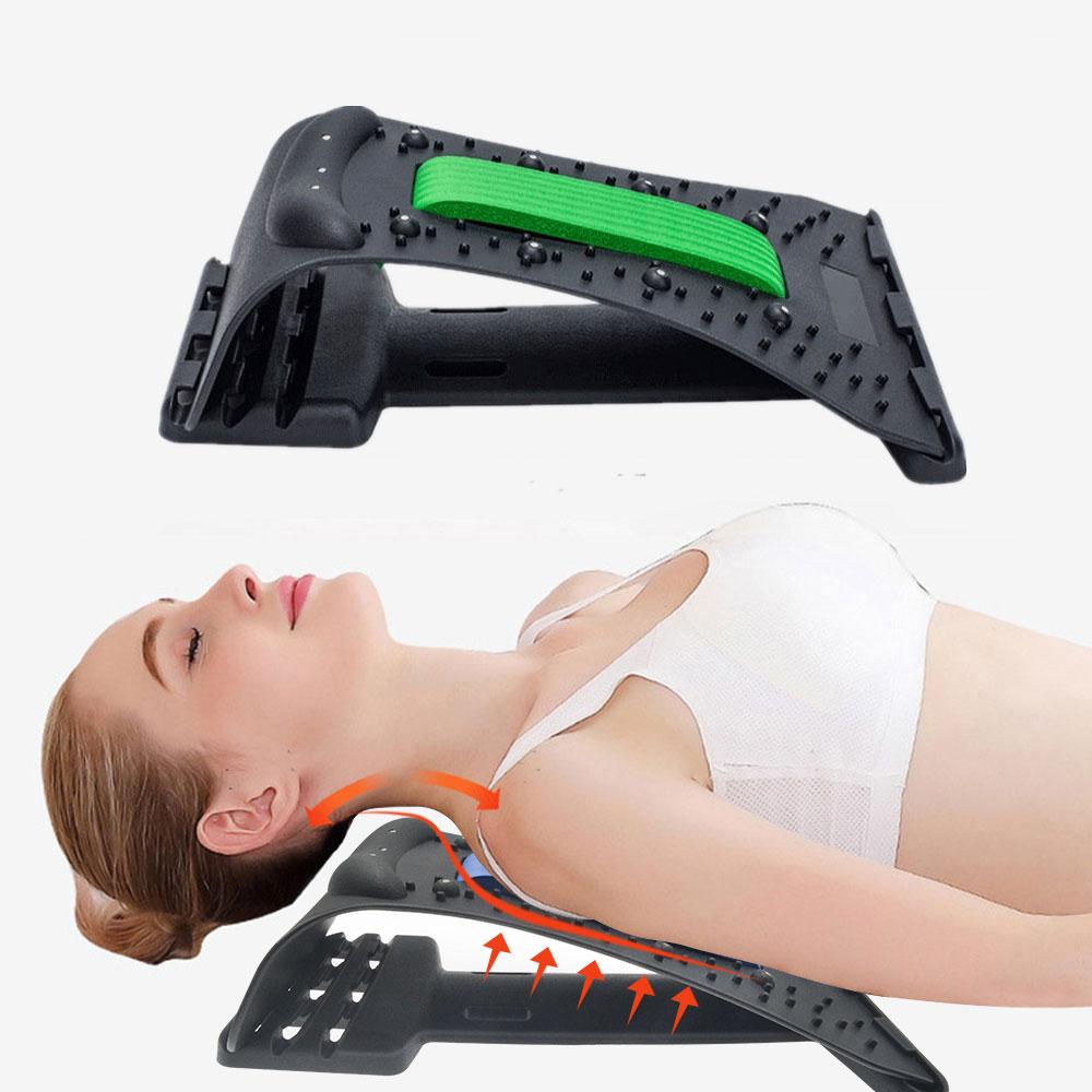 Ergonomic back & neck stretcher with acupressure & magnetic therapy. Improves posture, relieves tension & muscle pain.