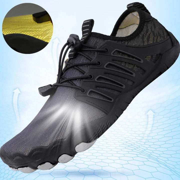 Comfortable unisex barefoot shoes. Flexible sole & breathable design for natural walking & foot health.