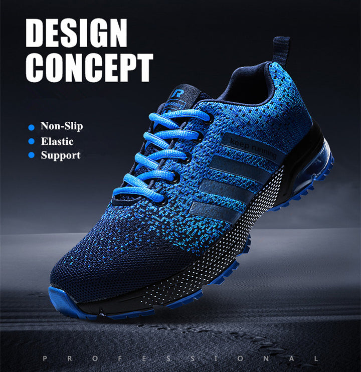 Stylish unisex casual shoes, lightweight with air cushion & orthopedic features for daily wear.