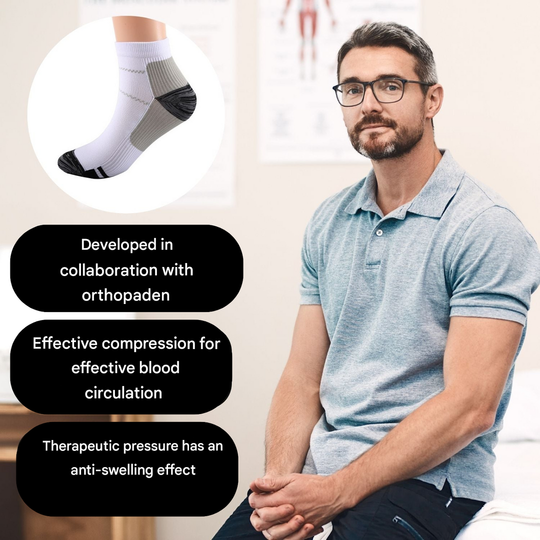VitalStep orthopedic compression socks for targeted foot support, comfort, and relief from daily discomfort.