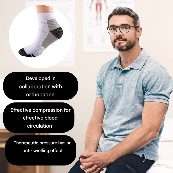 VitalStep orthopedic compression socks for targeted foot support, comfort, and relief from daily discomfort.