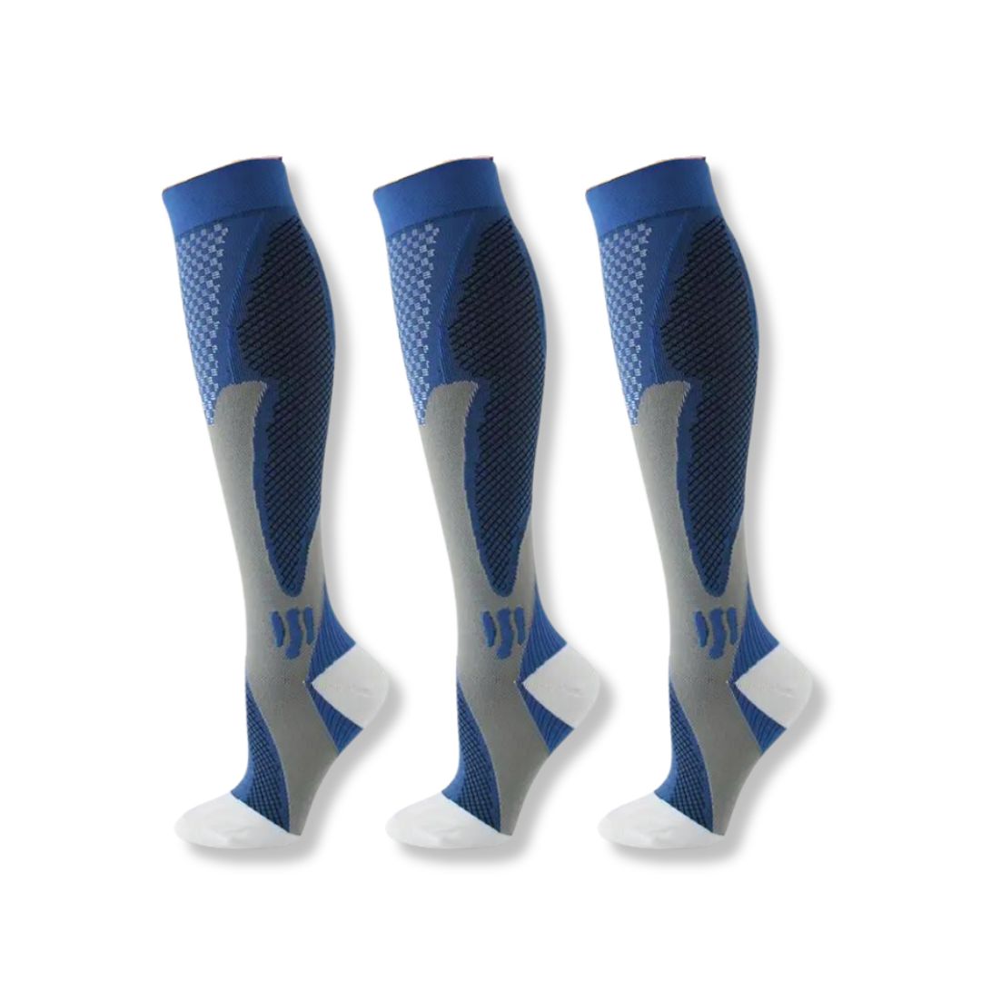 Comfortable compression socks for daily wear, reducing leg fatigue, swelling & promoting blood flow.