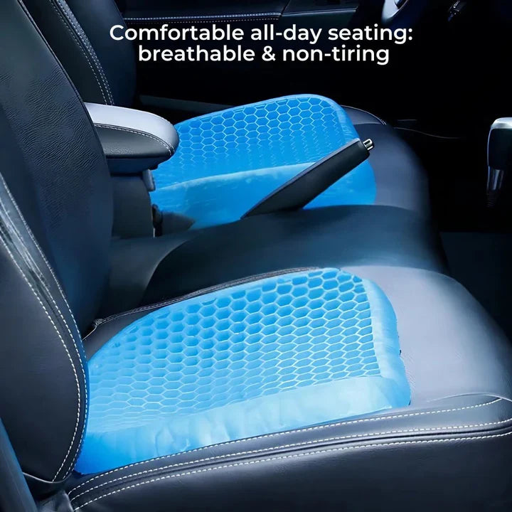Premium unisex orthopedic gel cushion for superior back support, tailbone relief, and comfort during long sitting.