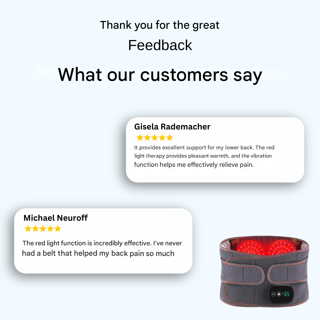 Comprehensive unisex ThermaLum orthopedic infrared back support band for pain relief, posture, & relaxation.