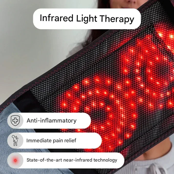 Targeted pain relief: adjustable unisex orthopedic back band with infrared therapy for muscle relaxation.
