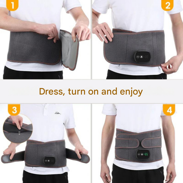 Wearable ThermaLum infrared orthopedic back support band for effective posture correction & pain relief.