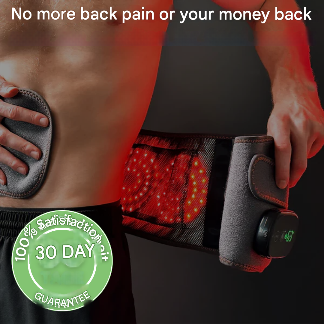 Durable unisex orthopedic back support band with infrared therapy for everyday health & comfort.