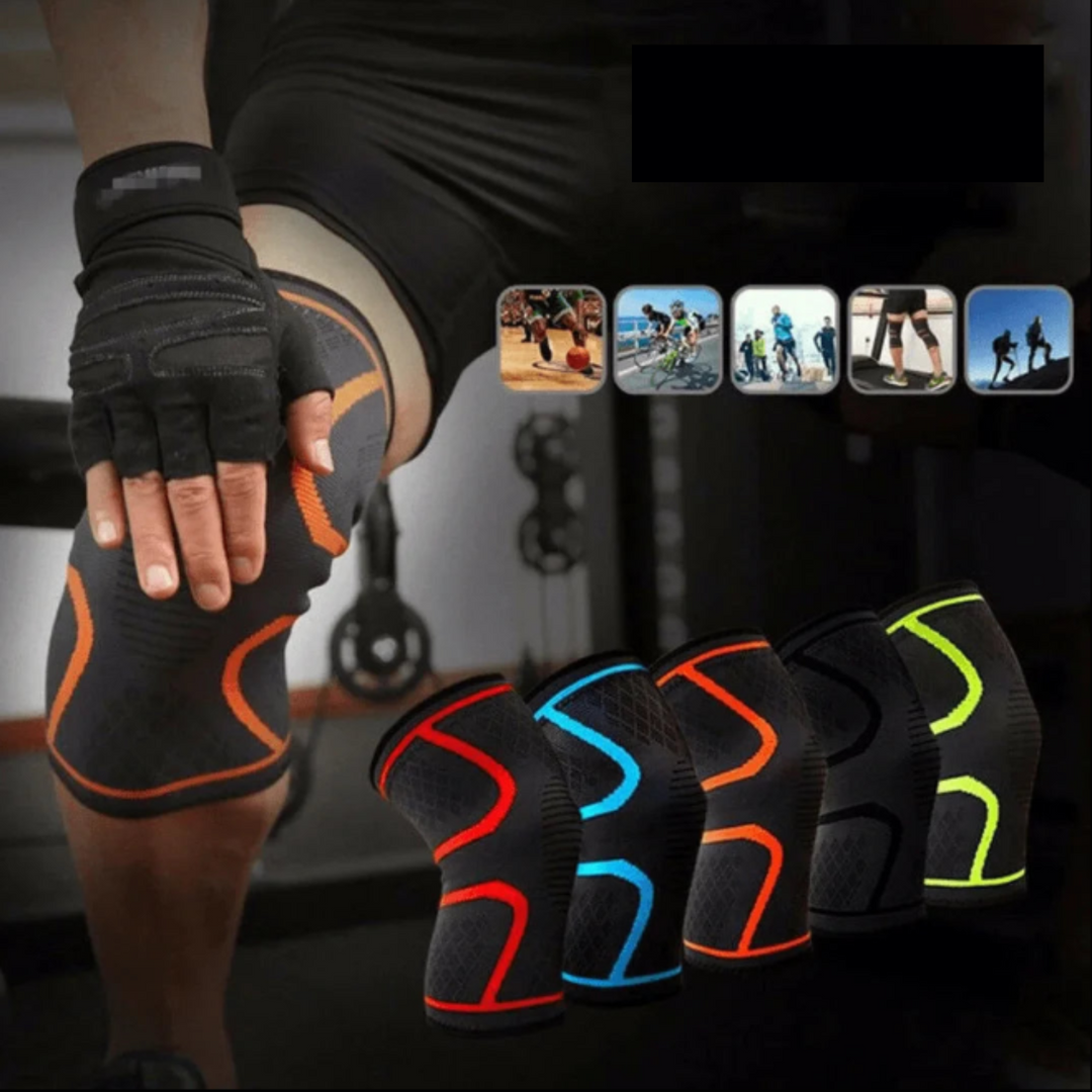 Athletic knee brace for workout support, injury prevention, and recovery.