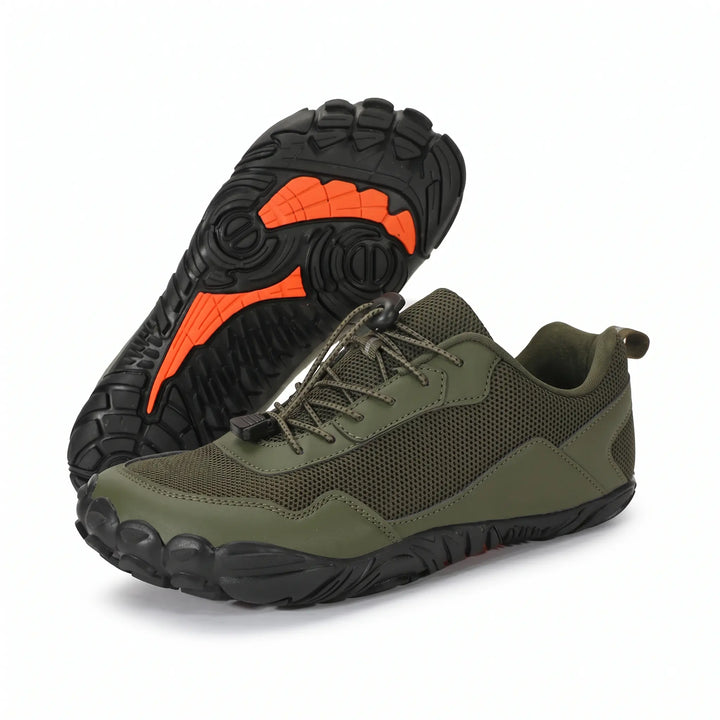 Barefoot hiking trainers: unisex design, wide toe box, non-slip sole for outdoor adventure & natural movement.