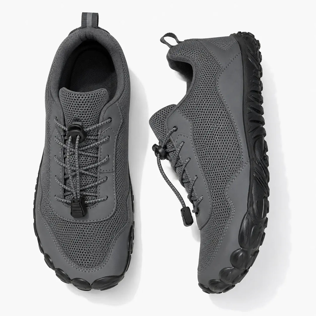 Barefoot trail shoes: unisex, wide toe box, non-slip grip, flexible sole for superior outdoor walking.