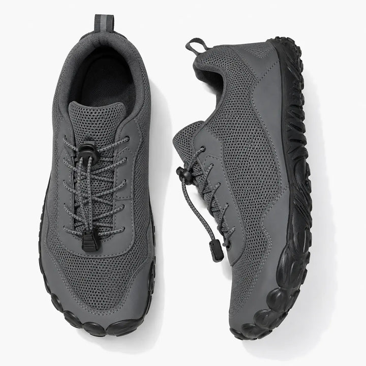 Barefoot trail shoes: unisex, wide toe box, non-slip grip, flexible sole for superior outdoor walking.