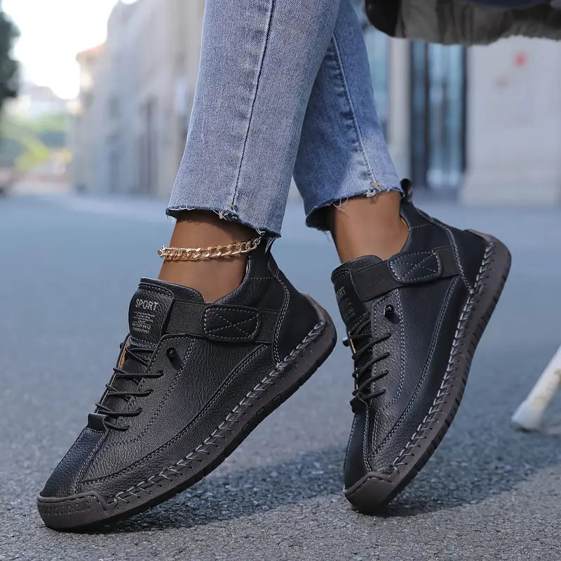 Lightweight slip-on orthopedic walking shoes with wide fit for everyday wear.