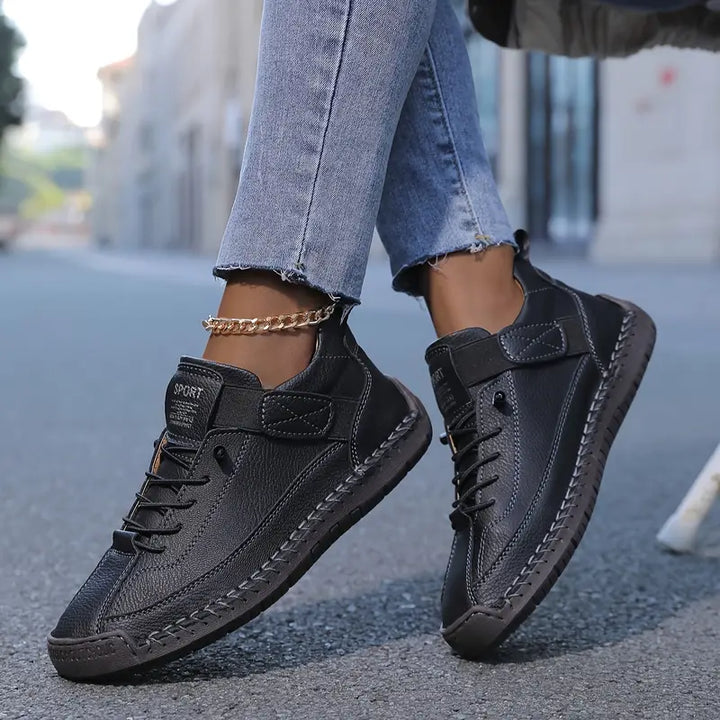 Lightweight slip-on orthopedic walking shoes with wide fit for everyday wear.