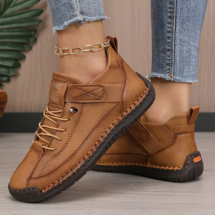 Slip-on orthopedic sneakers, perfect for walking, offering pain relief & support.