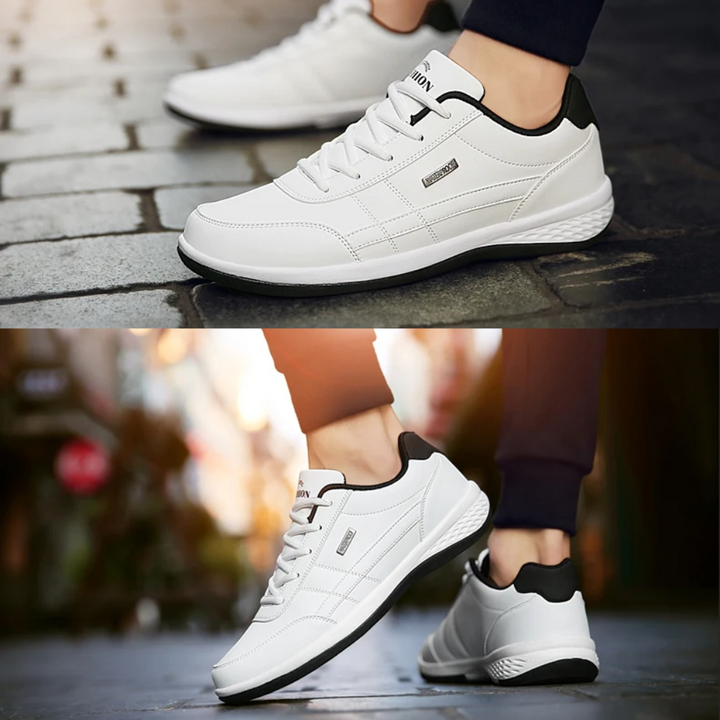 Leather orthopedic shoes, cushioned for daily wear & foot health.