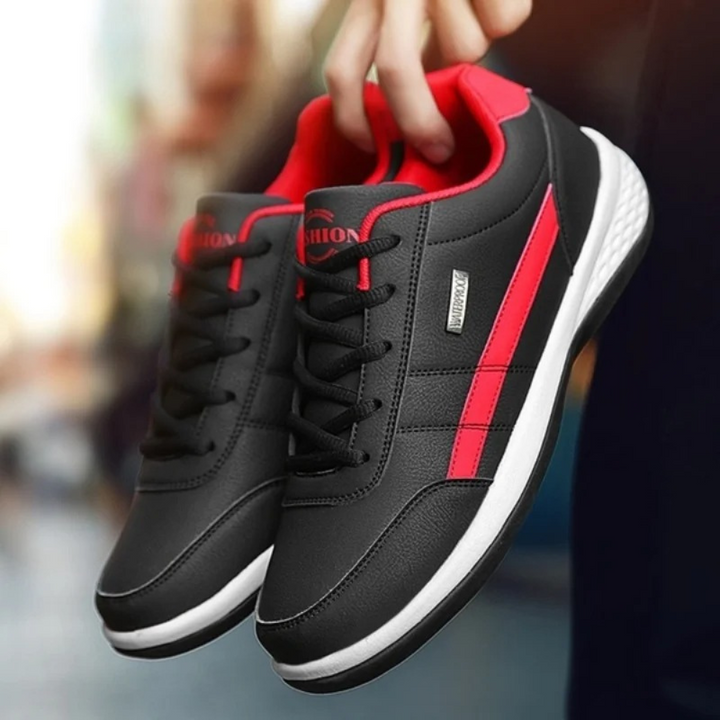 Orthopedic walking shoes: leather, cushioned, ultimate support for foot health & daily comfort.