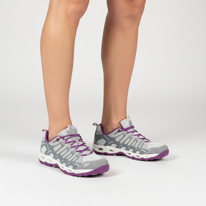 Front view of Holly ergonomic walking shoes, featuring a wide toe box for ultimate comfort and breathability
