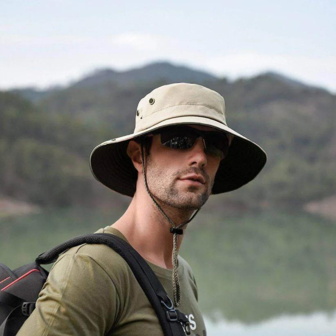 Lightweight UV protection bucket hat, ideal for sunny days and adventurous expeditions.