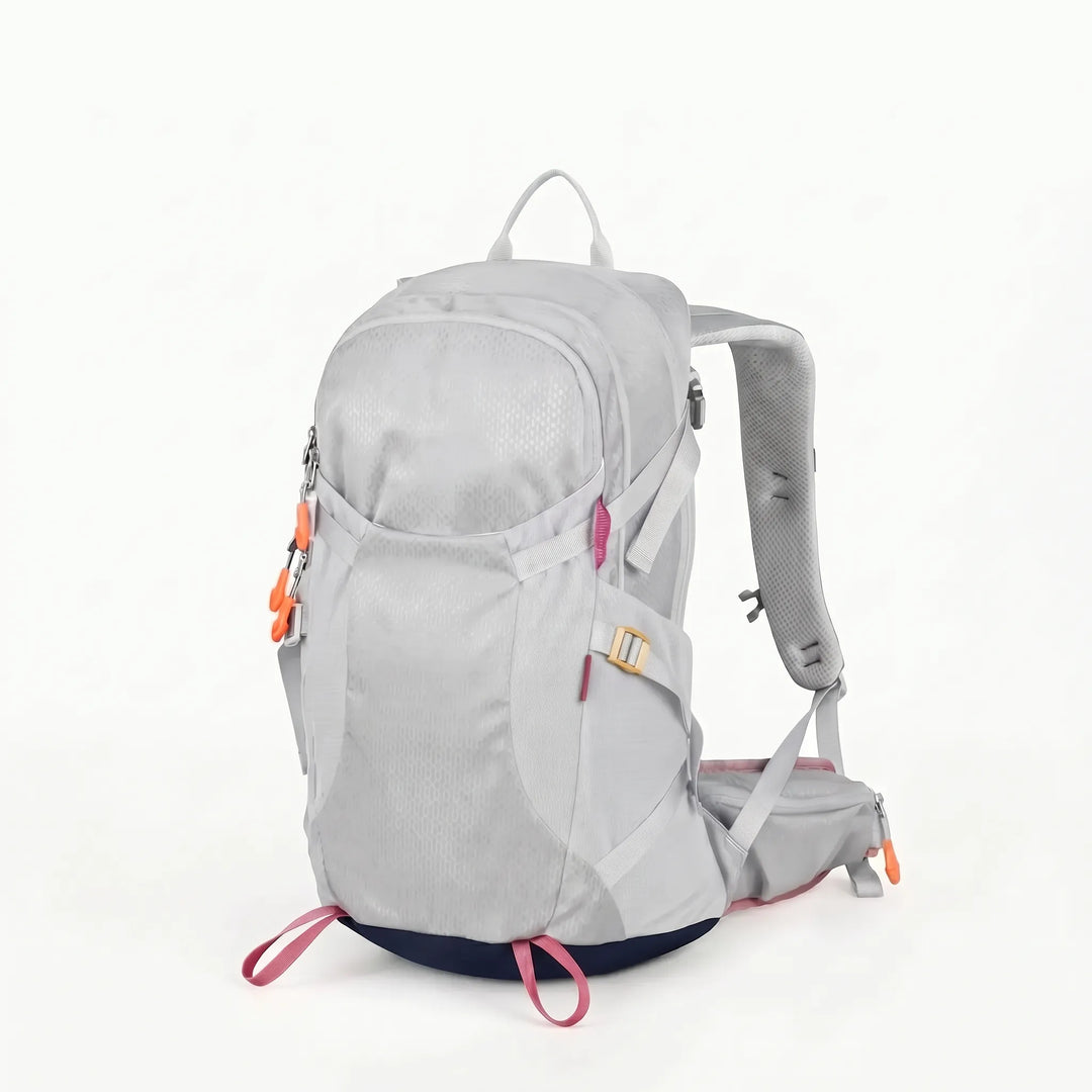 Ergonomic unisex hiking backpack with adjustable straps, a comfortable daypack for trekking.