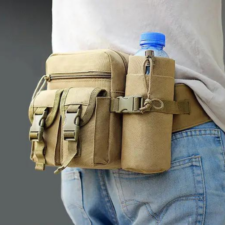 AdventureBelt waist bag for active outdoor enthusiasts, perfect for cycling & hiking gear. Travel-ready.