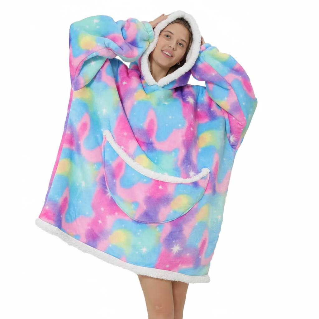 Adult oversized hooded blanket, combines comfort and style for any home