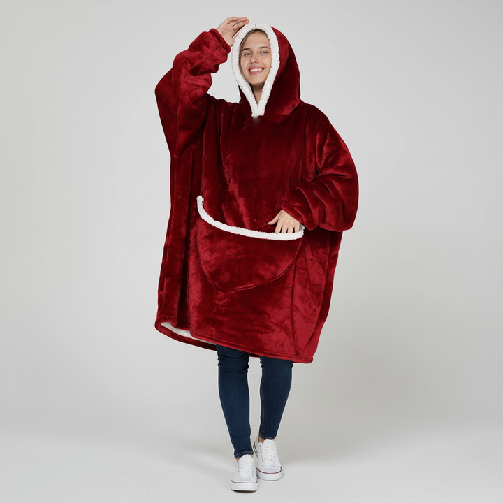 Warm fleece SnuggleHood blanket, a must-have for winter coziness