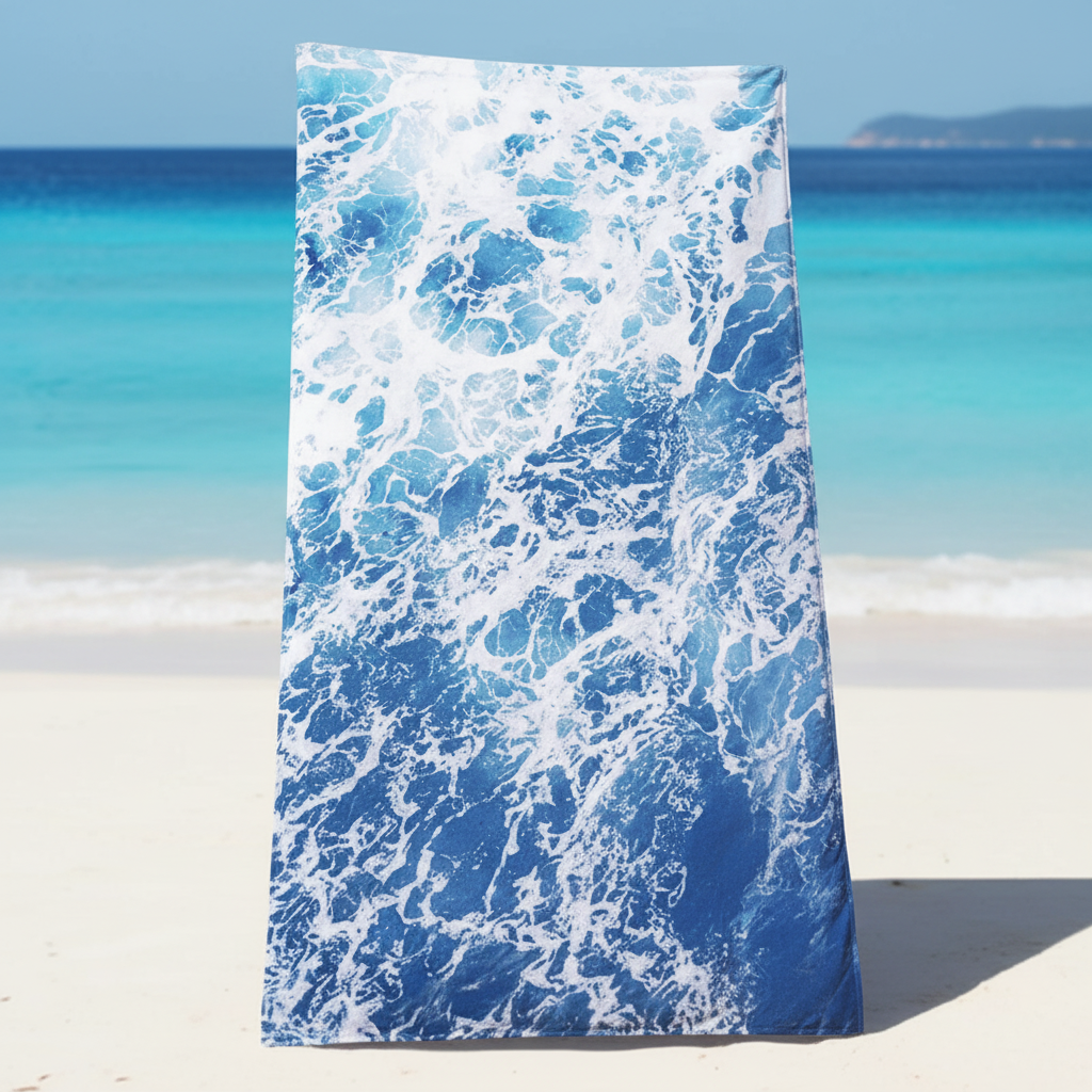 Unisex oversized quick-dry microfiber beach towel, orange, for travel & pool