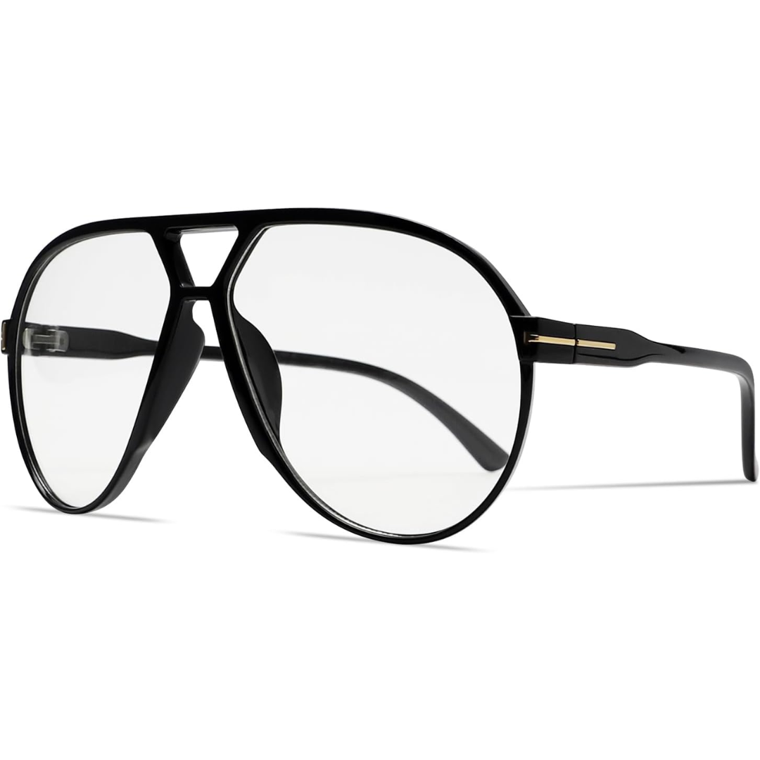 Unisex oversized aviator sunglasses with a comfortable fit, offering excellent sun protection and style.