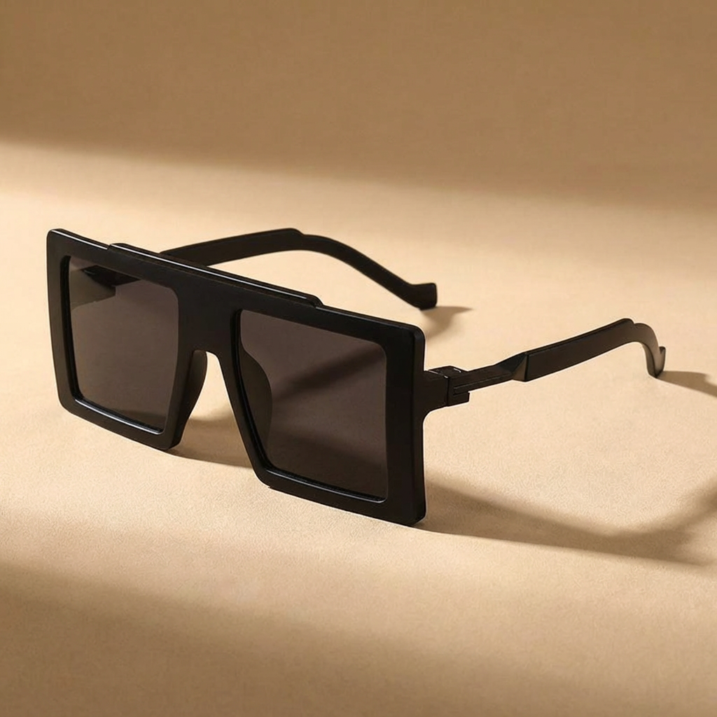Contemporary unisex oversized square fashion sunglasses. Trendy shades providing full UV400 protection and style.
