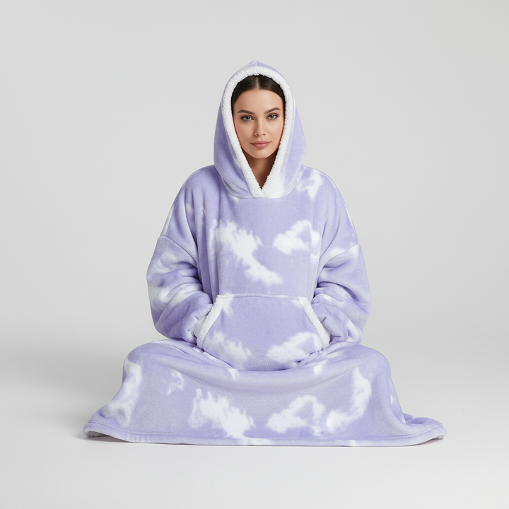 Unisex oversized hoodie blanket, folded neatly, ready for gifting or cozy home use
