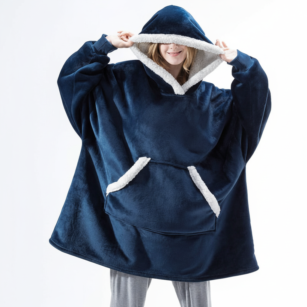 Unisex oversized hoodie blanket in a neutral color, versatile for all loungewear needs