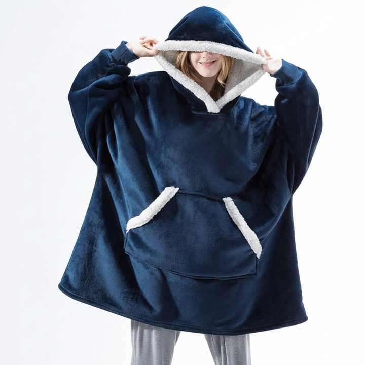Unisex oversized hoodie blanket in a neutral color, versatile for all loungewear needs