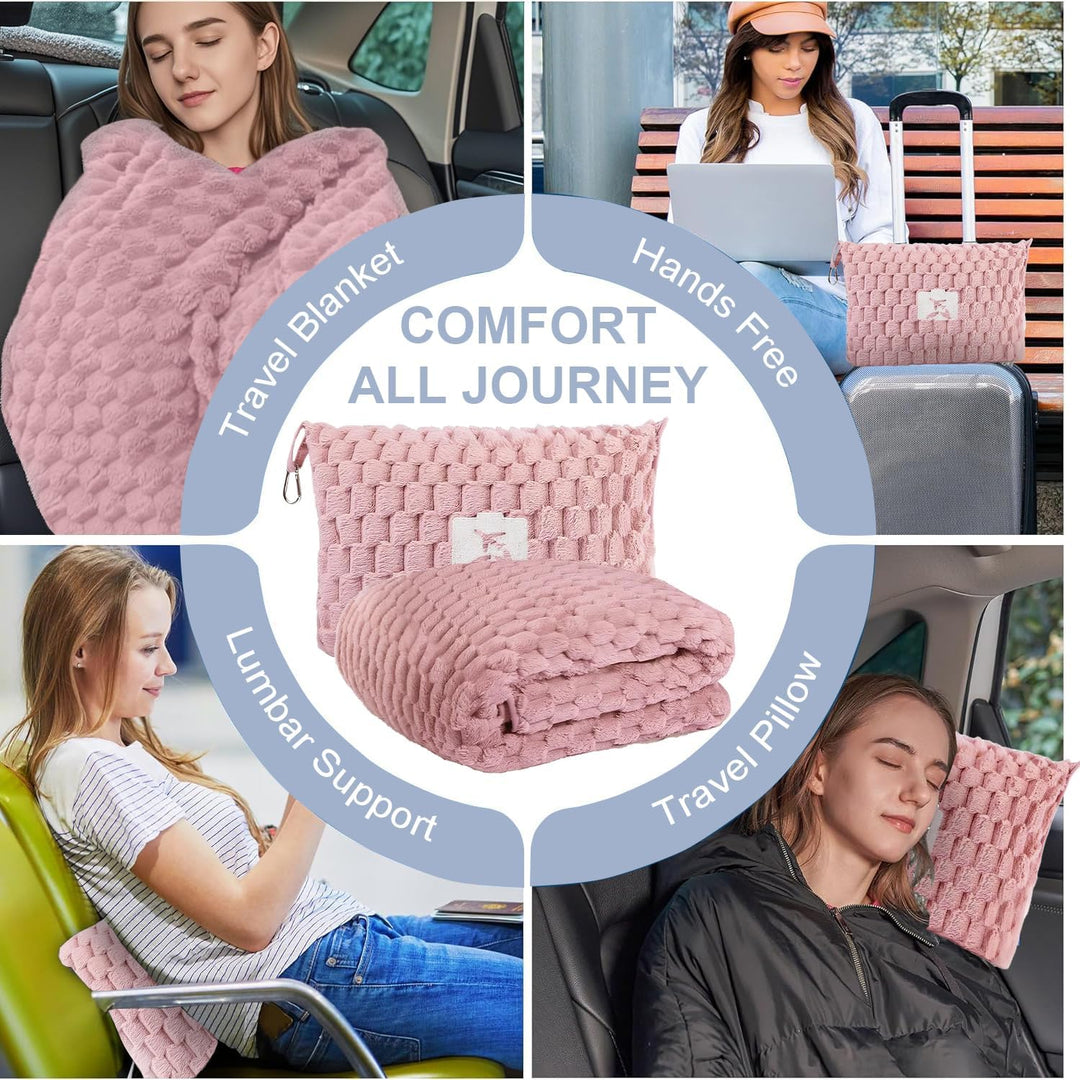 Compact packable travel blanketbag, easy to carry for camping or car travel