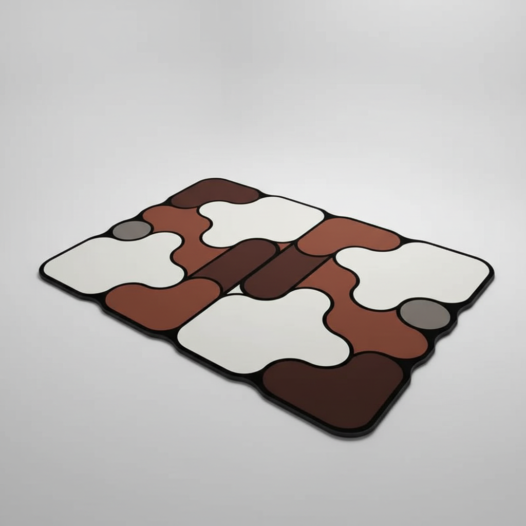 Close-up of a padded knitted diatomaceous earth bath mat with non-slip backing, home goods