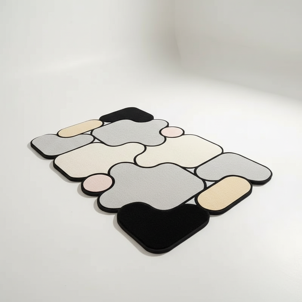 DiatomLuxe non-slip bath mat, padded and knitted for comfort, essential bathroom decor accessory