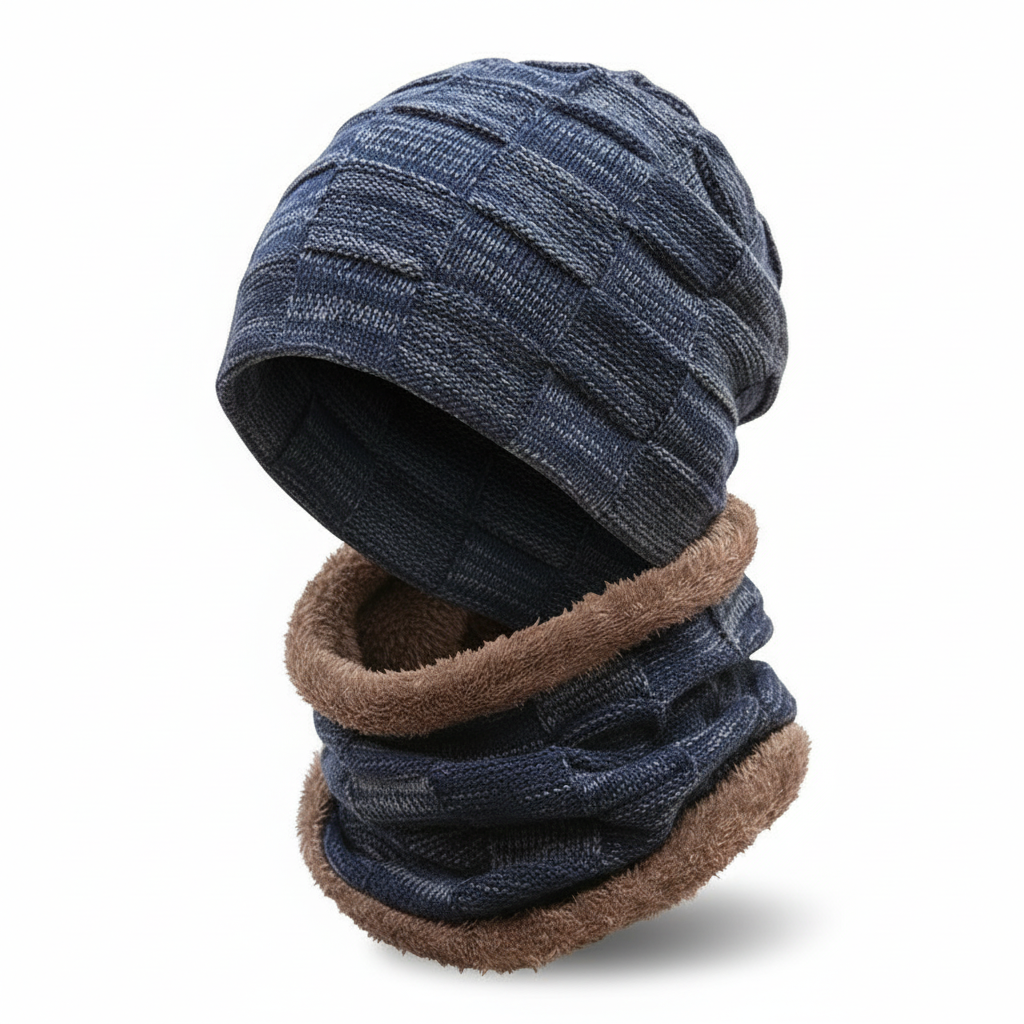 Warm Pascal knit winter hat and scarf set, a great gift idea for cold weather.