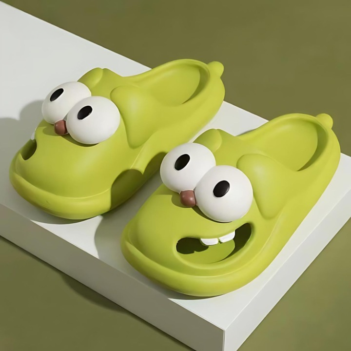 Unisex PawJoy Cozy Pup cartoon dog slippers, plush and soft for comfort, perfect gift, close up