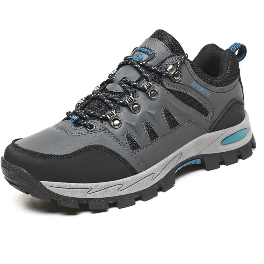 Durable PeakTrail trekking shoes, unisex design for challenging hiking trails with strong grip.