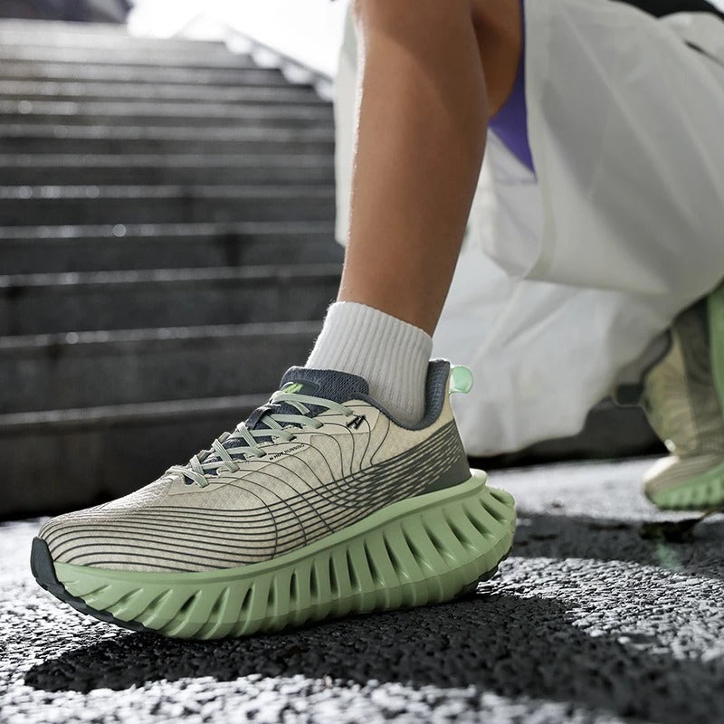 Durable outsole of performance gym shoes, designed for optimal grip and supportive traction during exercise.
