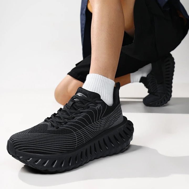 Unisex running shoes in action, providing lightweight support and all-day comfort for various athletic activities.