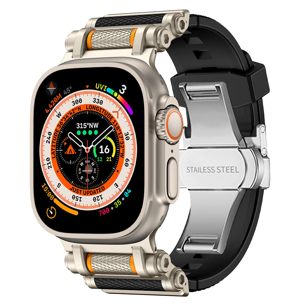 Unisex Performance Silicone Smartwatch Band in onyx, durable & comfortable.