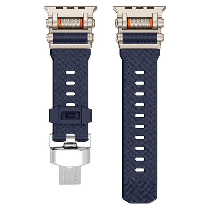 Unisex silicone smartwatch strap with quick release, sleek onyx color.